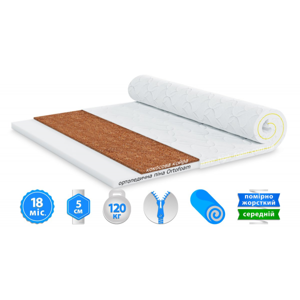 Матрас топпер Lento COCOS / КОКОС 90x190 Матрас топпер Lento COCOS / КОКОС 90x190