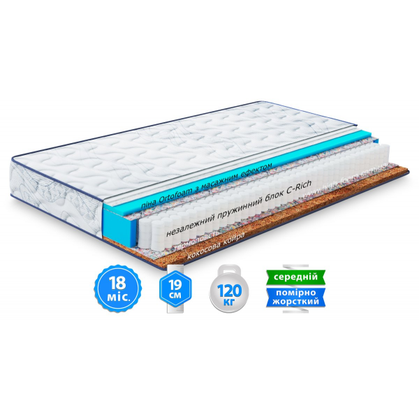 Матрас Largo POCKET COCOS NEW / ПОКЕТ КОКОС НЬЮ 120x200 Матрас Largo POCKET COCOS NEW / ПОКЕТ КОКОС НЬЮ 120x200